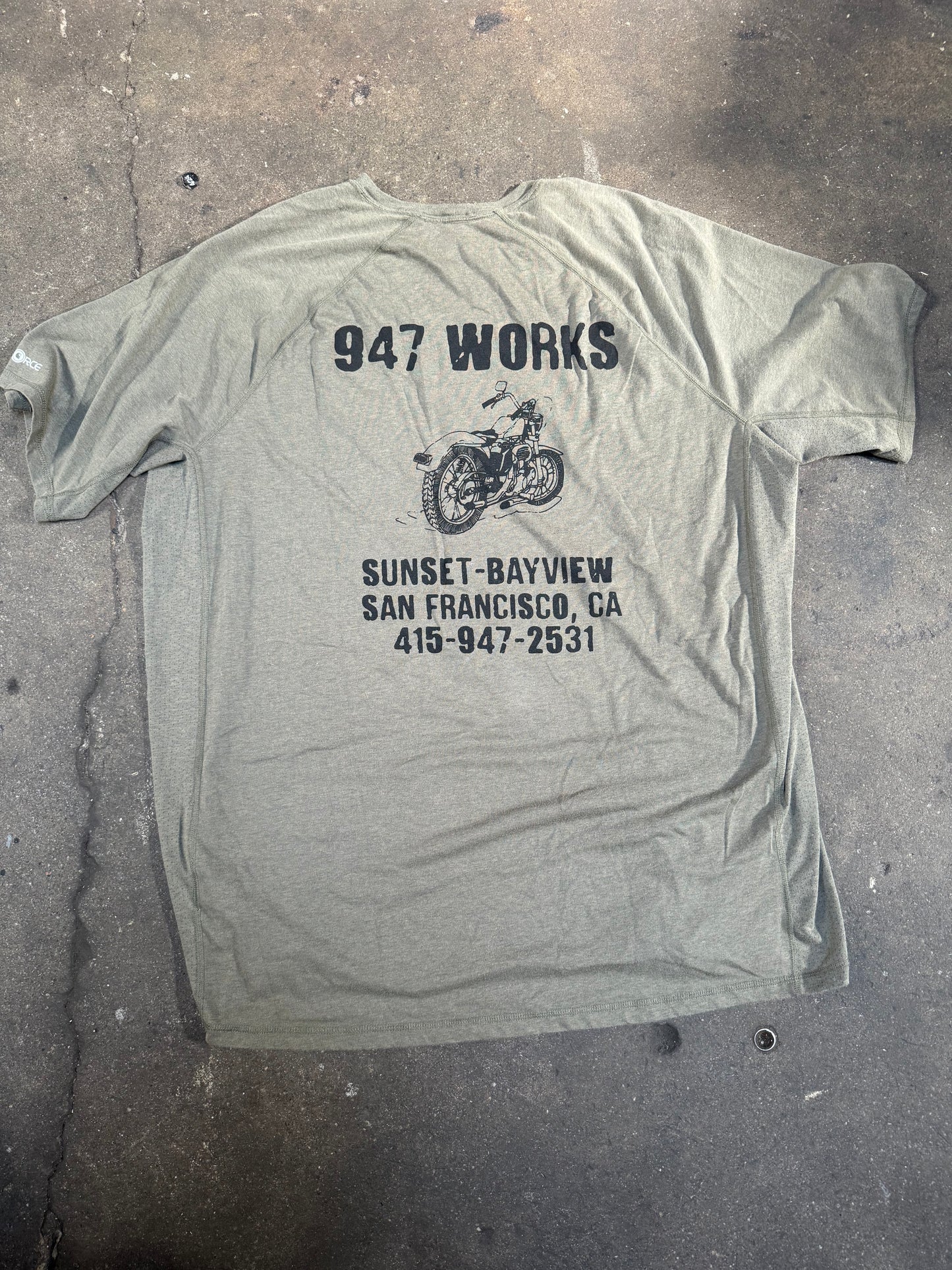 2XL TALL Carhartt Force 947 WORKS Staple Pocket T Gray/Green