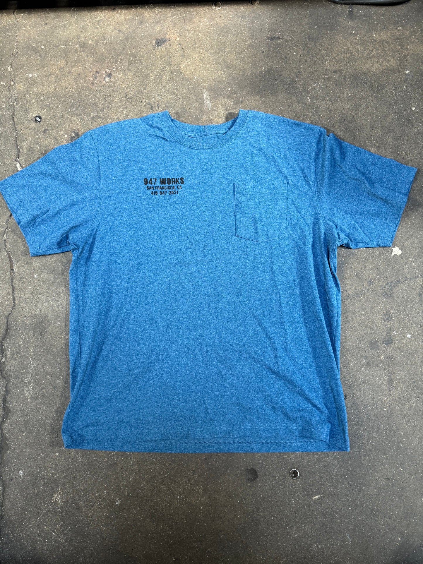 XL Carhartt Loose Fit 947 WORKS Staple Pocket T Heather Blue